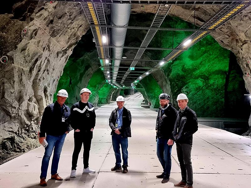 Staff from Sigma2, NRIS and LMD inside the old Lefdal Mine.