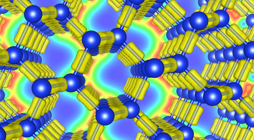 Illustration of the electronic density of silicon. 