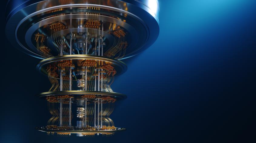 Close up of a quantum computer. 