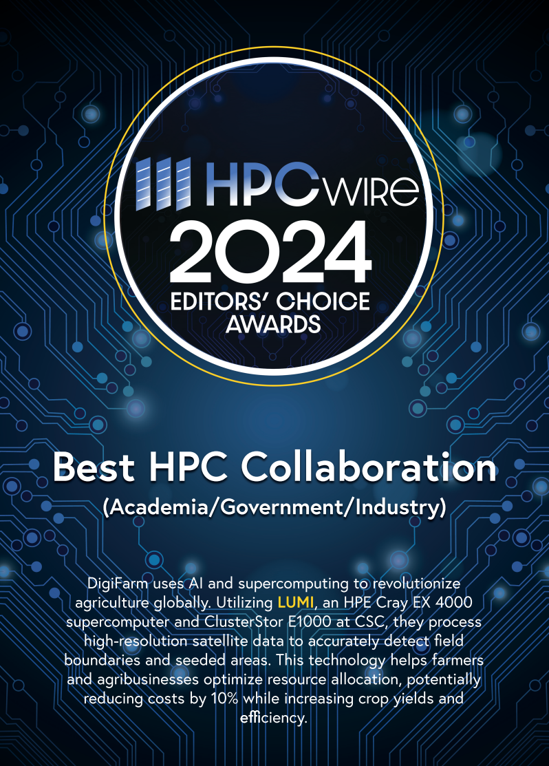 HPCWire 2024 editors choice awards winne plaque.