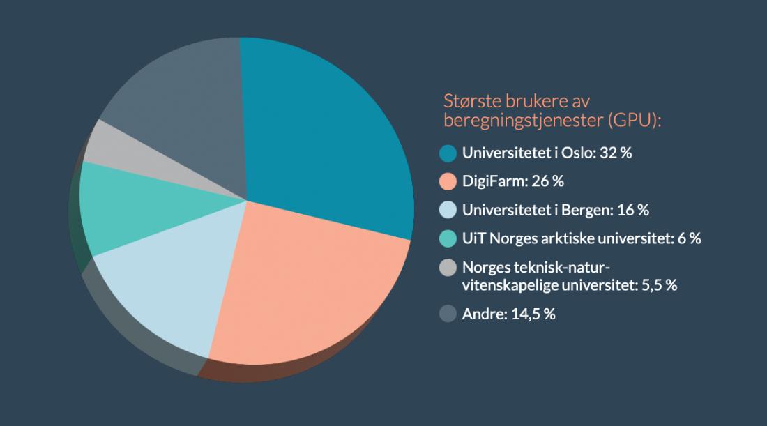 Cake diagram of largest GPU users in 2025 in terms of organisation
