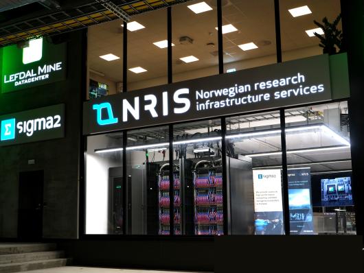 A supercomputer inside a data hall.