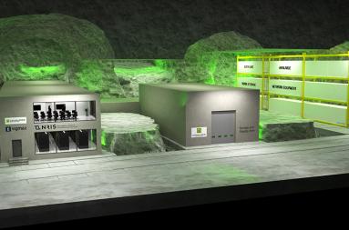 Illustration of Sigma2s area inside Lefdal Mine Datacenter. 