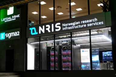 A supercomputer inside a data hall. 